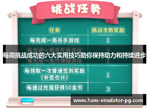每周挑战成功的六大实用技巧助你保持动力和持续进步